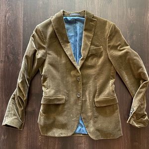 Zara men green velvet blazer